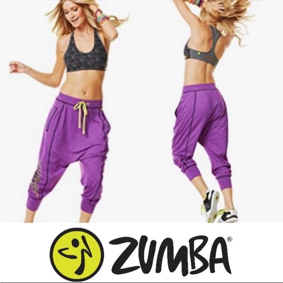Zumba Fitness Pants - Zumba Fitness Lets Go Halfsies Harem Pants Purple
Size Large